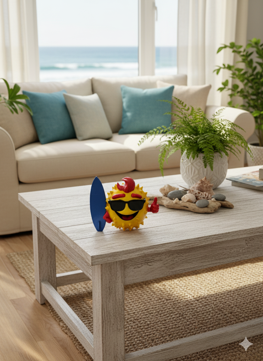 Gaz: The Pufferfish Surf-dude - Fun Seaside Character Figure
