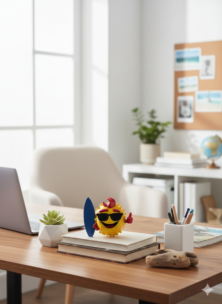 Gaz: The Pufferfish Surf-dude - Fun Seaside Character Figure