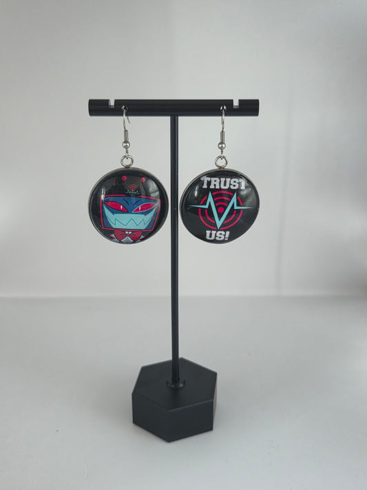Hazbin Hotel Inspired Vox & Trust Us Mismatched Dangle Earrings