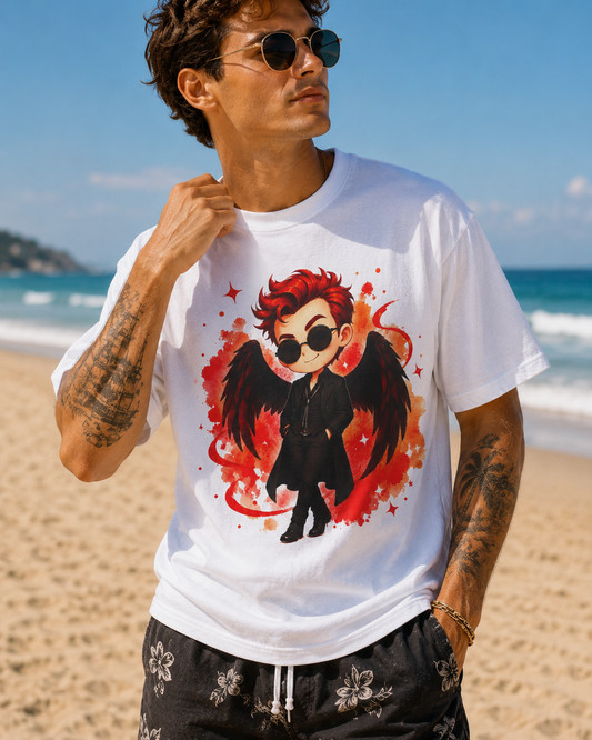 Good Omens Inspired Crowley 100% Cotton Graphic T-Shirt