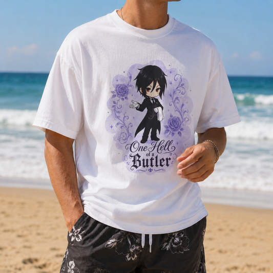 Black Butler (Kuroshitsuji) Inspired Sebastian 100% Cotton Graphic T-Shirt