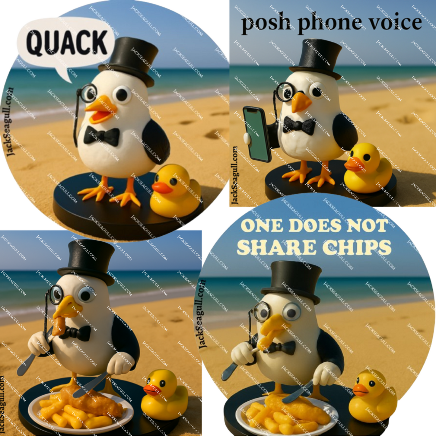 Jack Seagull: The Posh Waddler - 3 inch Die-Cut Sticker Pack