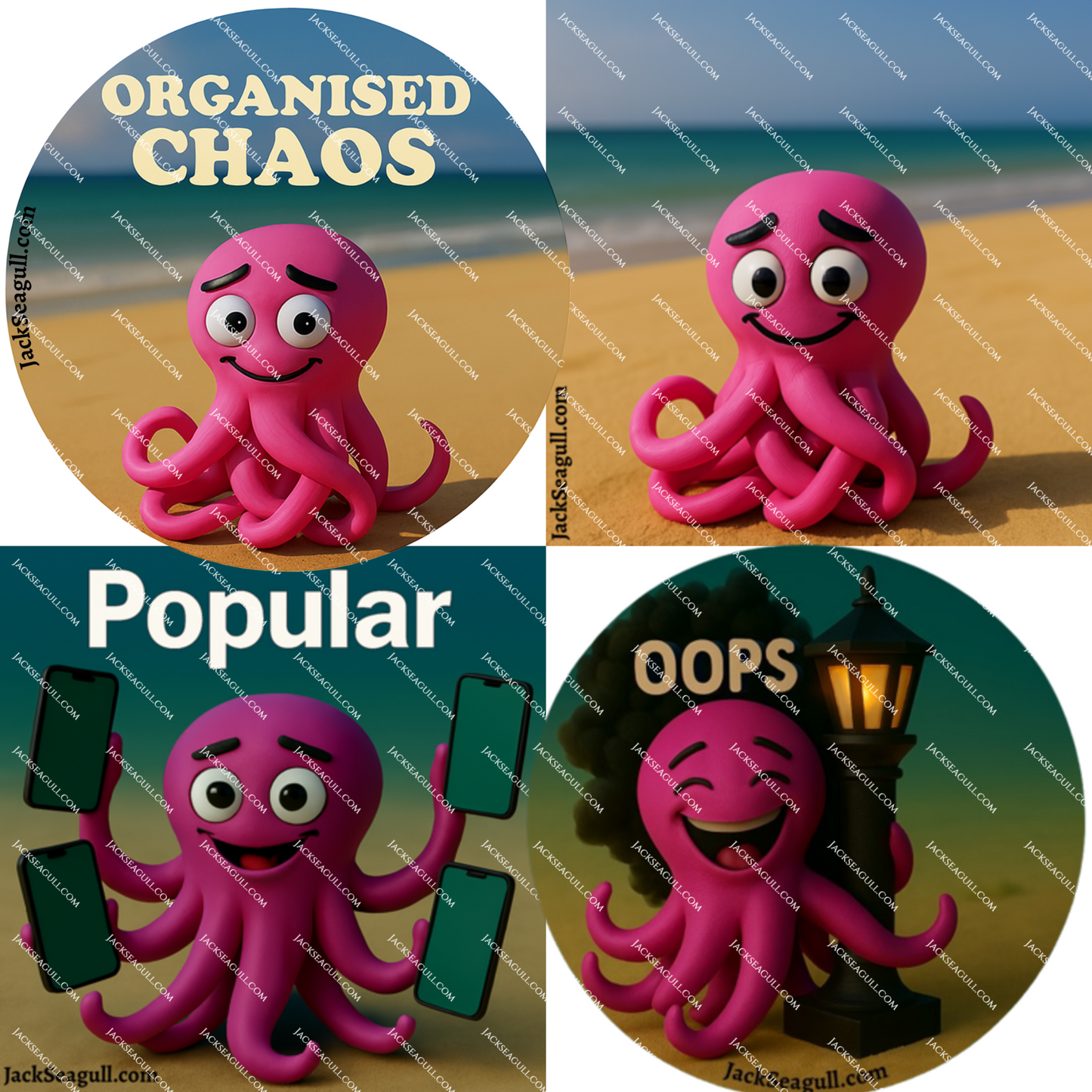 Tangle: The Clumsy Octopus - 3 inch Die-Cut Sticker Pack