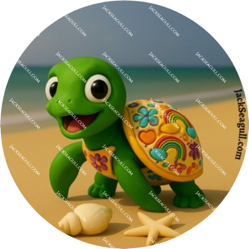 Noodle: The Doodle Turtle - 3 inch Die-Cut Sticker Pack