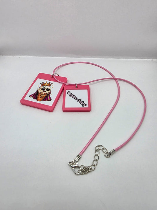 Fun Ice-Cream Seaside Theme Lightweight Picture Necklace with Double Pendant. Legen-dairy