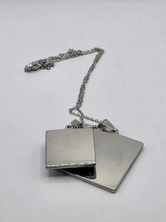 Sea glass and sea glass photo double pendant necklace featuring the actual found piece of sea glass in the photo