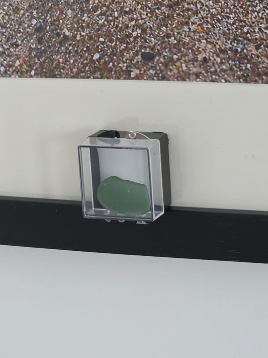 Sea Glass Photo Framed Art Picture with Actual Found Sea Glass in Display Box