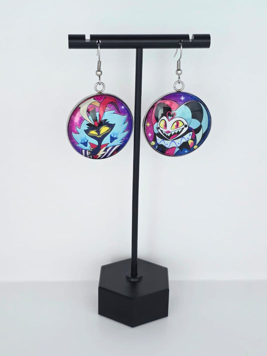 Helluva Boss Inspired Asmodeus & Fizzarolli Mismatched Dangle Earrings