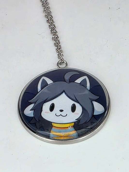 Undertale Inspired Temmie 30 mm Pendant Necklace