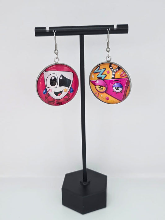 The Amazing Digital Circus Inspired Gangle & Zooble Dangle Fish Hook Earrings