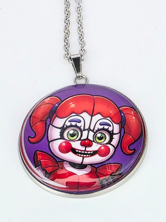 Five Nights at Freddy's: Sister Location Inspired Circus Baby Pendant Necklace
