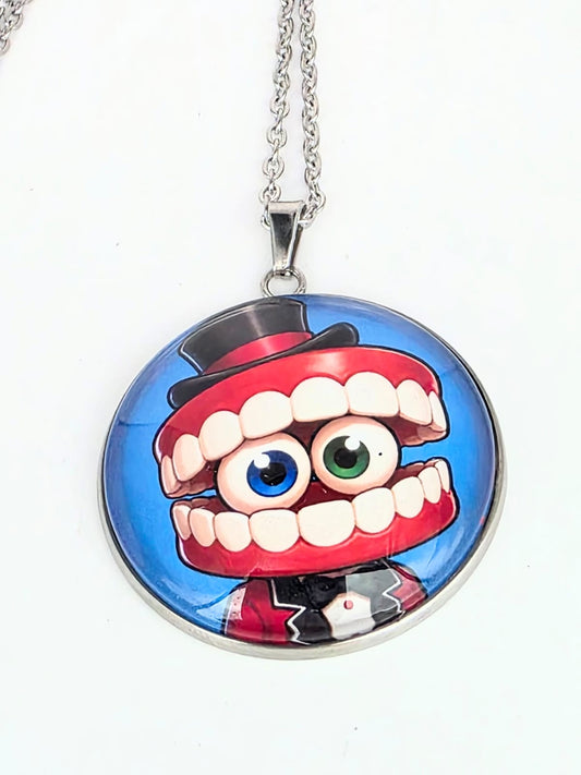 The Amazing Digital Circus Inspired Caine 30 mm Pendant Stainless Steel Necklace