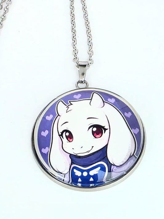 Undertale Inspired Toriel 30mm Pendant Stainless Steel 20 inch Necklace