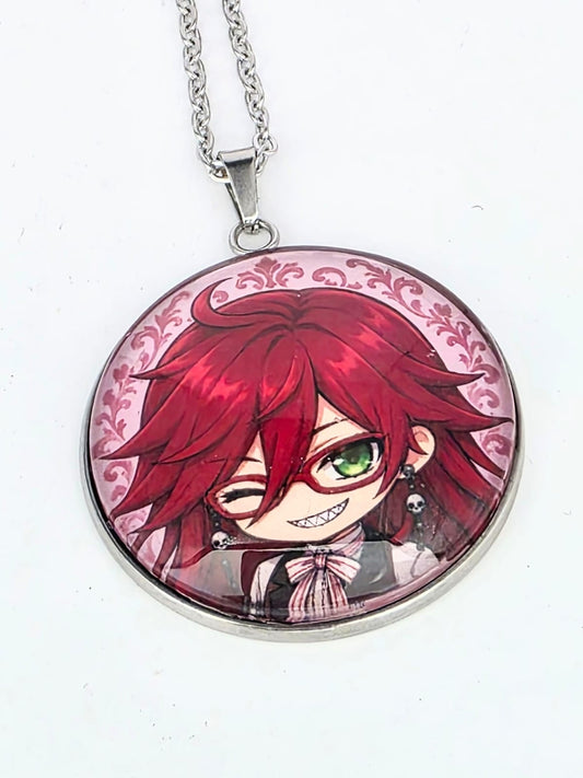 Black Butler (Kuroshitsuji) Inspired Grell Sutcliff 30 mm Pendant Necklace