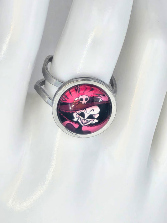 Hazbin Hotel Inspired Rosie 14 mm Adjustable Stainless Steel Ring Handmade