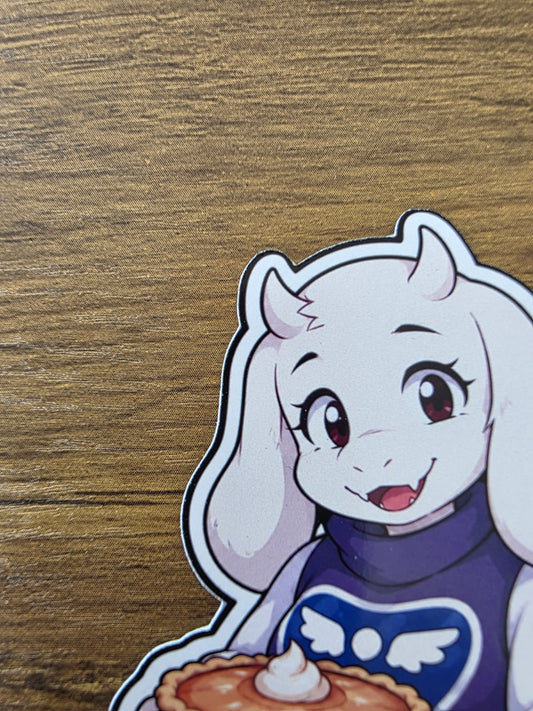 Undertale Inspired Toriel & Butterscotch Pie Glossy Die Cut Sticker | 2 Sizes Available