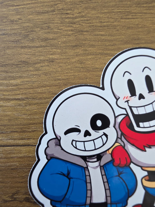Undertale Inspired Sans & Papyrus Glossy Die Cut Sticker | 2 Sizes Available