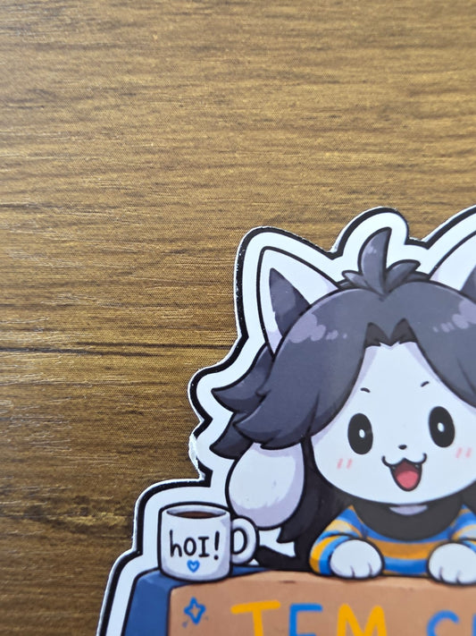 Undertale Inspired Temmie & Annoying Dog Glossy Die Cut Sticker | 2 Sizes Available