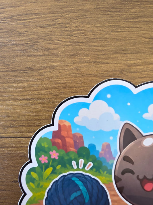 Slime Rancher Inspired Tabby & Yarn Glossy Die Cut Sticker | 2 Sizes Available