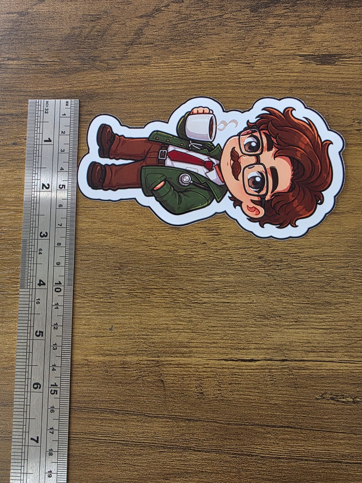 Stardew Valley Inspired Harvey & Coffee Glossy Die Cut Sticker | 2 Sizes Available
