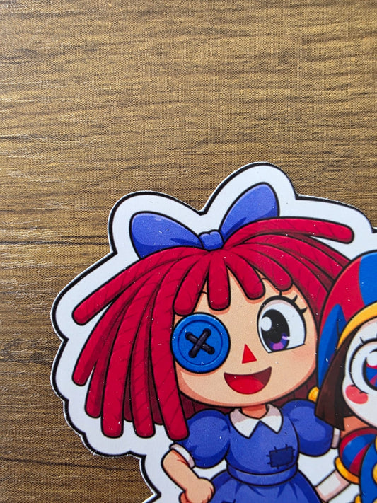 Amazing Digital Circus Inspired Ragatha & Pomni Glossy Die Cut Sticker | 2 Sizes Available