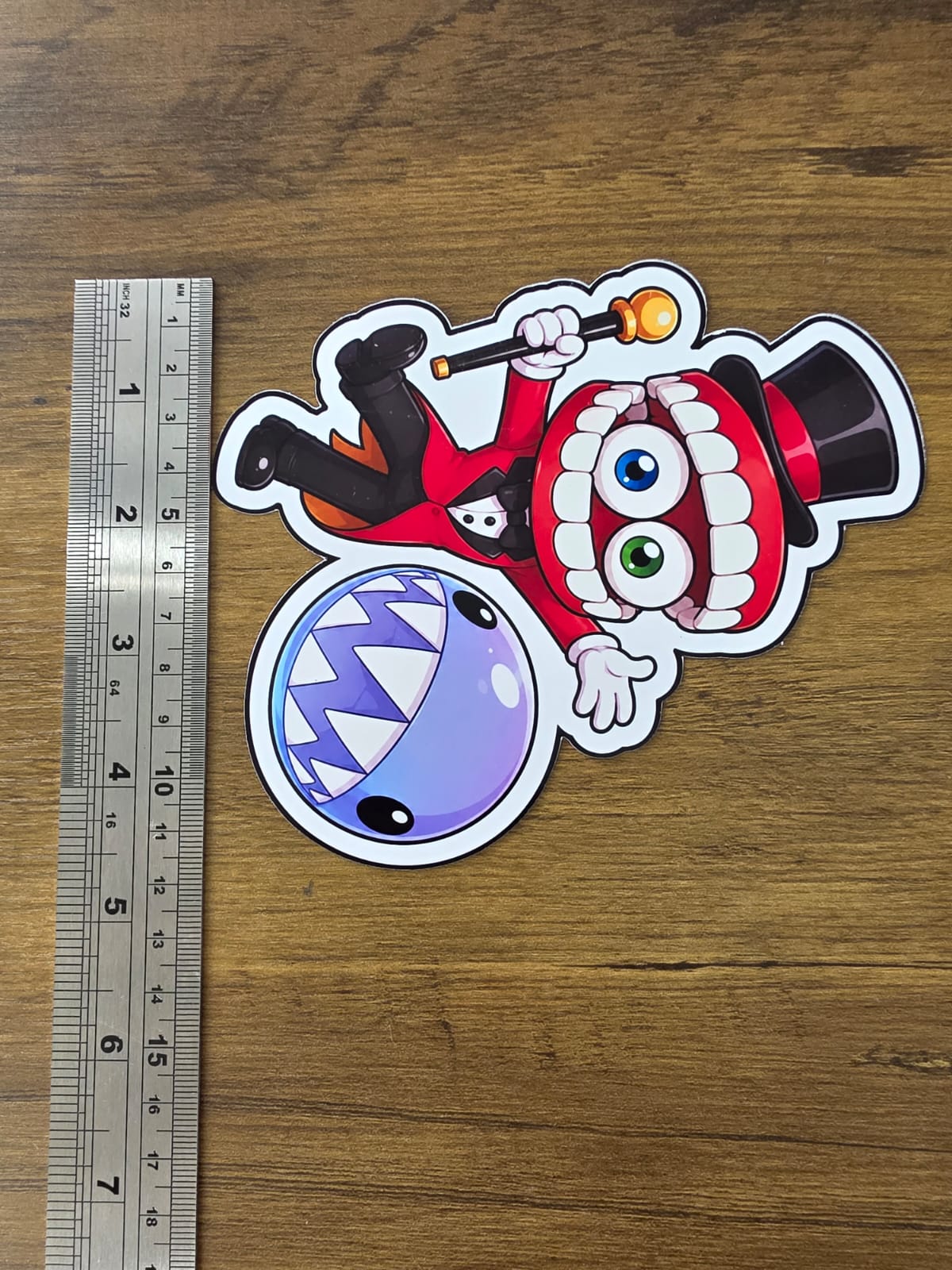 Amazing Digital Circus Inspired Caine & Bubble Glossy Die Cut Sticker | 2 Sizes Available