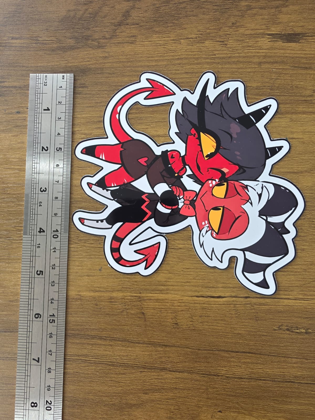 Helluva Boss Inspired Moxxie & Millie Glossy Die Cut Sticker | 2 Sizes Available