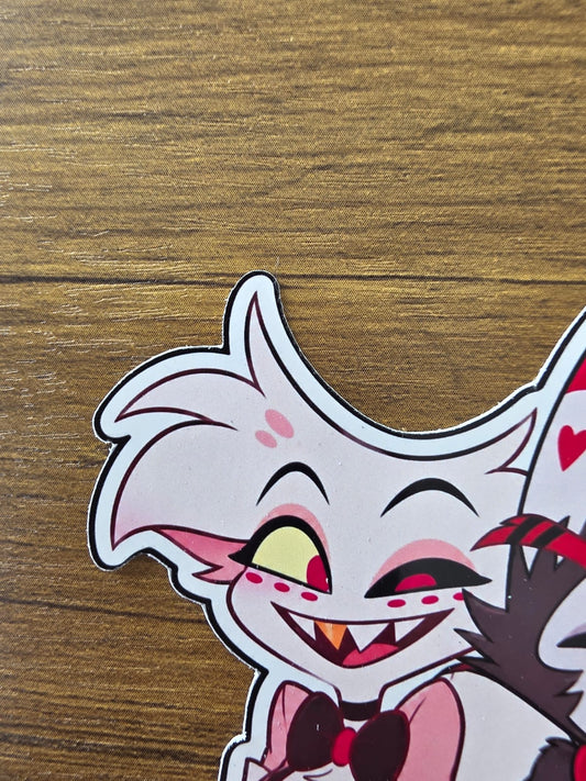Hazbin Hotel Inspired Angel Dust & Husk Glossy Die Cut Sticker | 2 Sizes Available