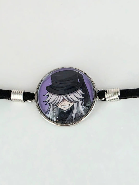 Black Butler (kuroshitsuji) Inspired Undertaker 20mm Faux Suede Adjustable Bracelet