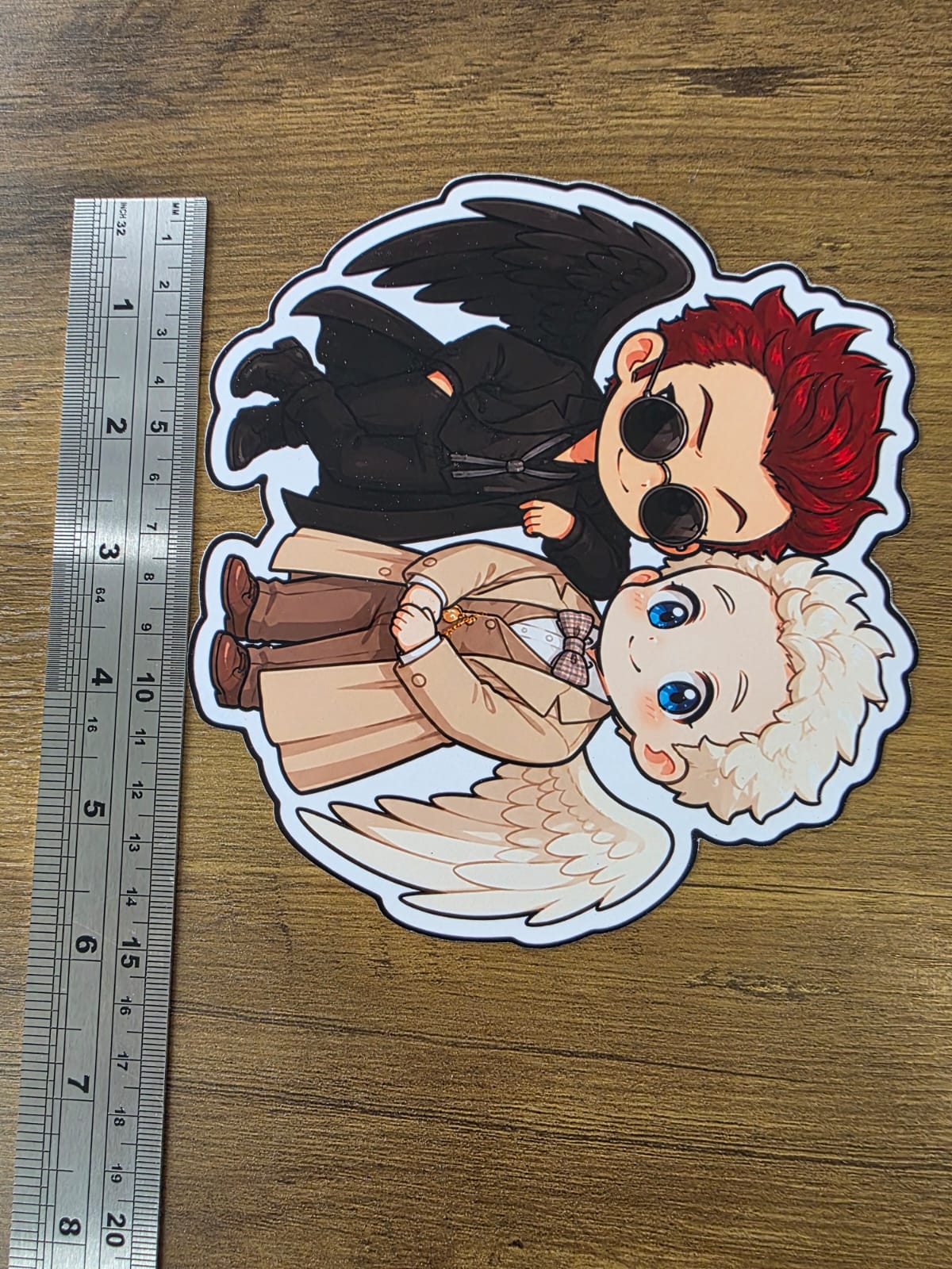 Good Omens Inspired Crowley & Aziraphale Glossy Die Cut Sticker | 2 Sizes Available