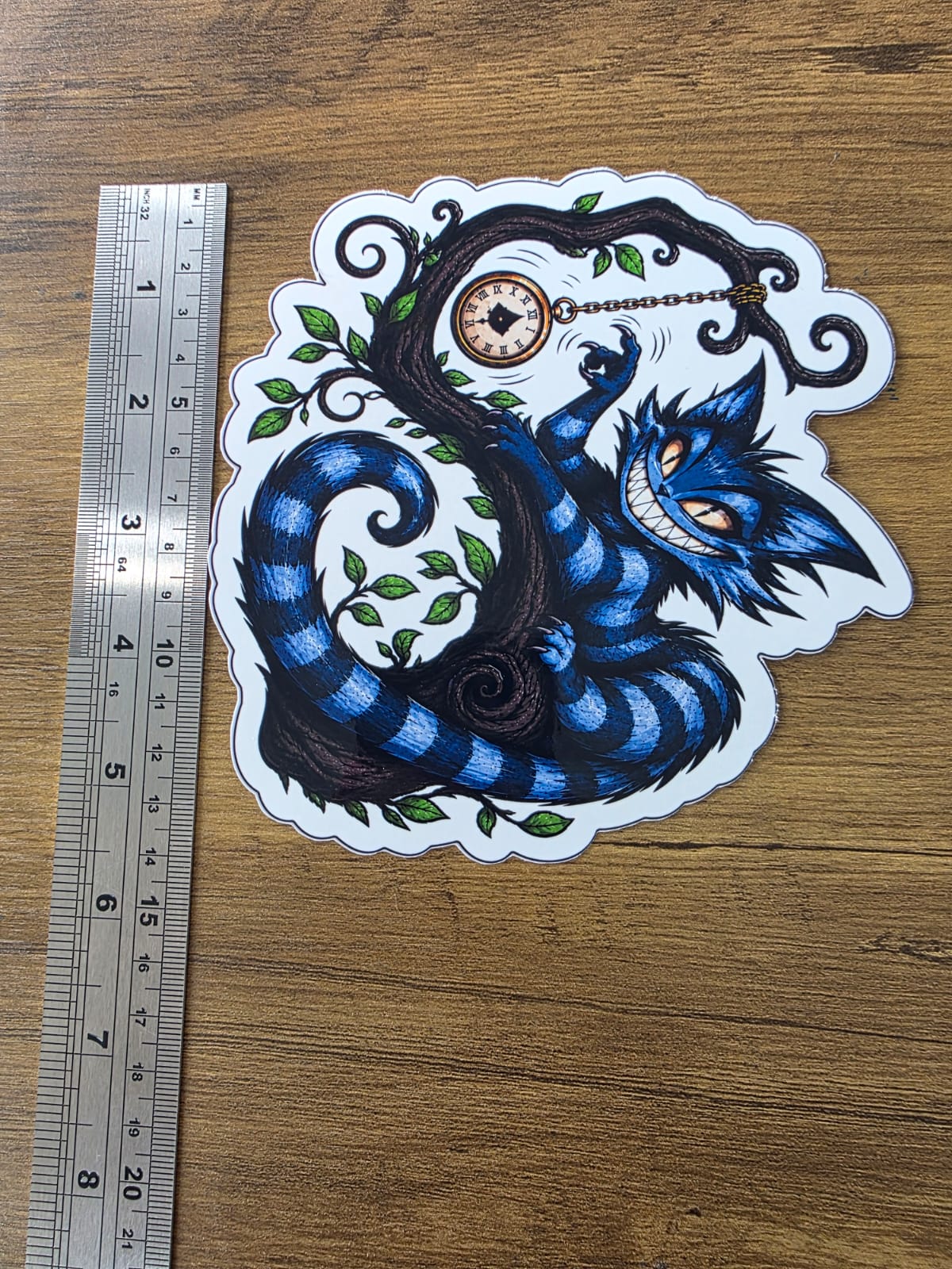 Alice in Wonderland Inspired Hellverse Cheshire Cat Glossy Die Cut Sticker | 2 Sizes Available