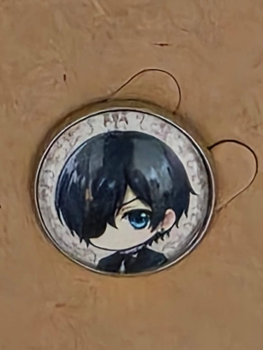 Black Butler (Kuroshitsuji) Inspired Ciel Phantomhive 20mm Stainless Steel Glass Cabochon Pin