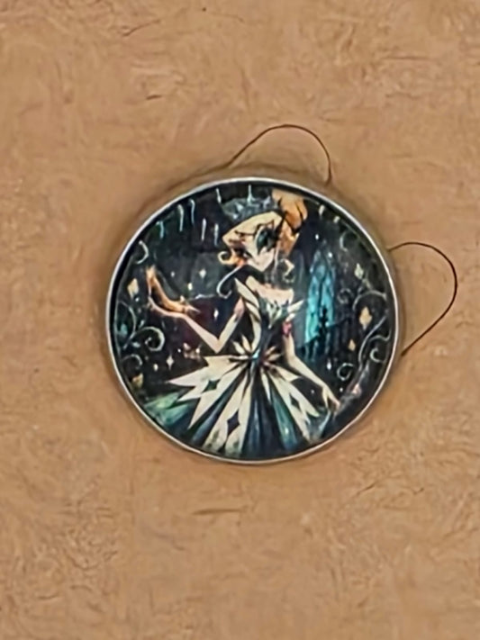 Cinderella Inspired Hellverse Cinderella at the Ball 20mm Stainless Steel Glass Cabochon Pin