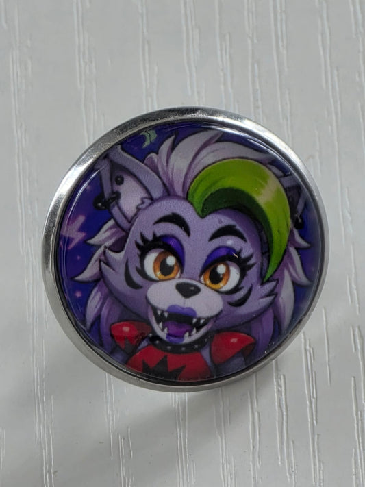 Five Nights at Freddy's: Security Breach Inspired Roxanne Wolf 20mm Stainless Steel Glass Cabochon Pin