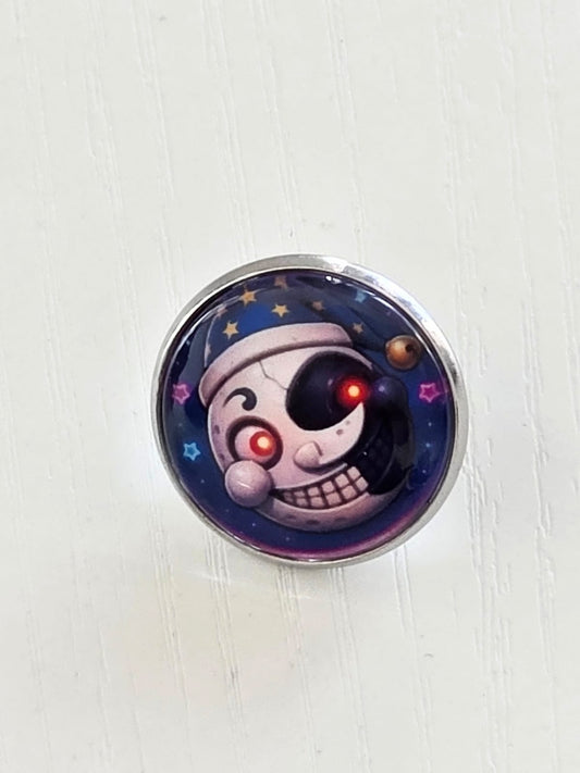 Five Nights at Freddy's: Security Breach Inspired Moon 20mm Stainless Steel Glass Cabochon Pin