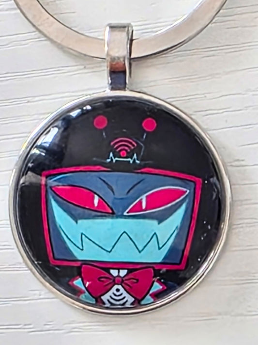 Hazbin Hotel Inspired Vox 25mm Glass Cabochon Keyring