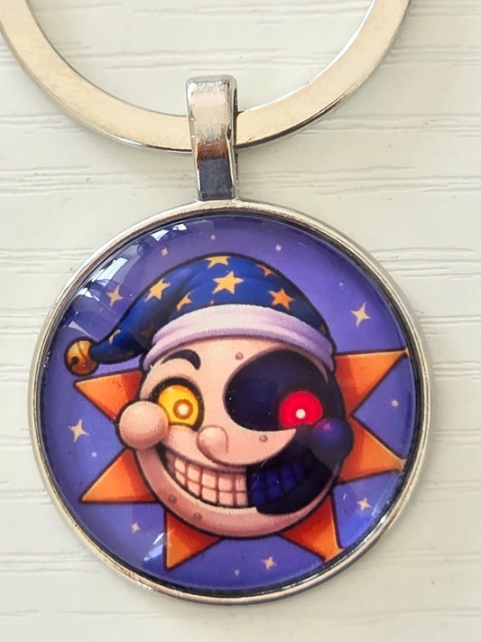 FNAF Security Breach Inspired Eclipse 25mm Glass Cabochon Keyring