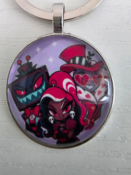 Hazbin Hotel Inspired The Vees - Valentino Velvette Vox 25mm Cabochon Keyring