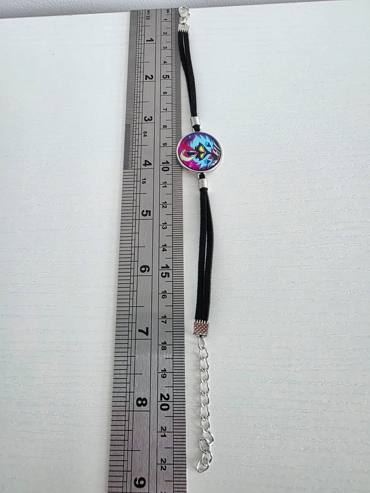 Helluva Boss Inspired Asmodeus 20mm Faux Suede Adjustable Bracelet