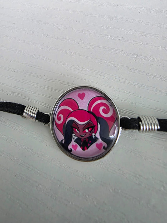 Hazbin Hotel Inspired Velvette 20mm Faux Suede Adjustable Bracelet