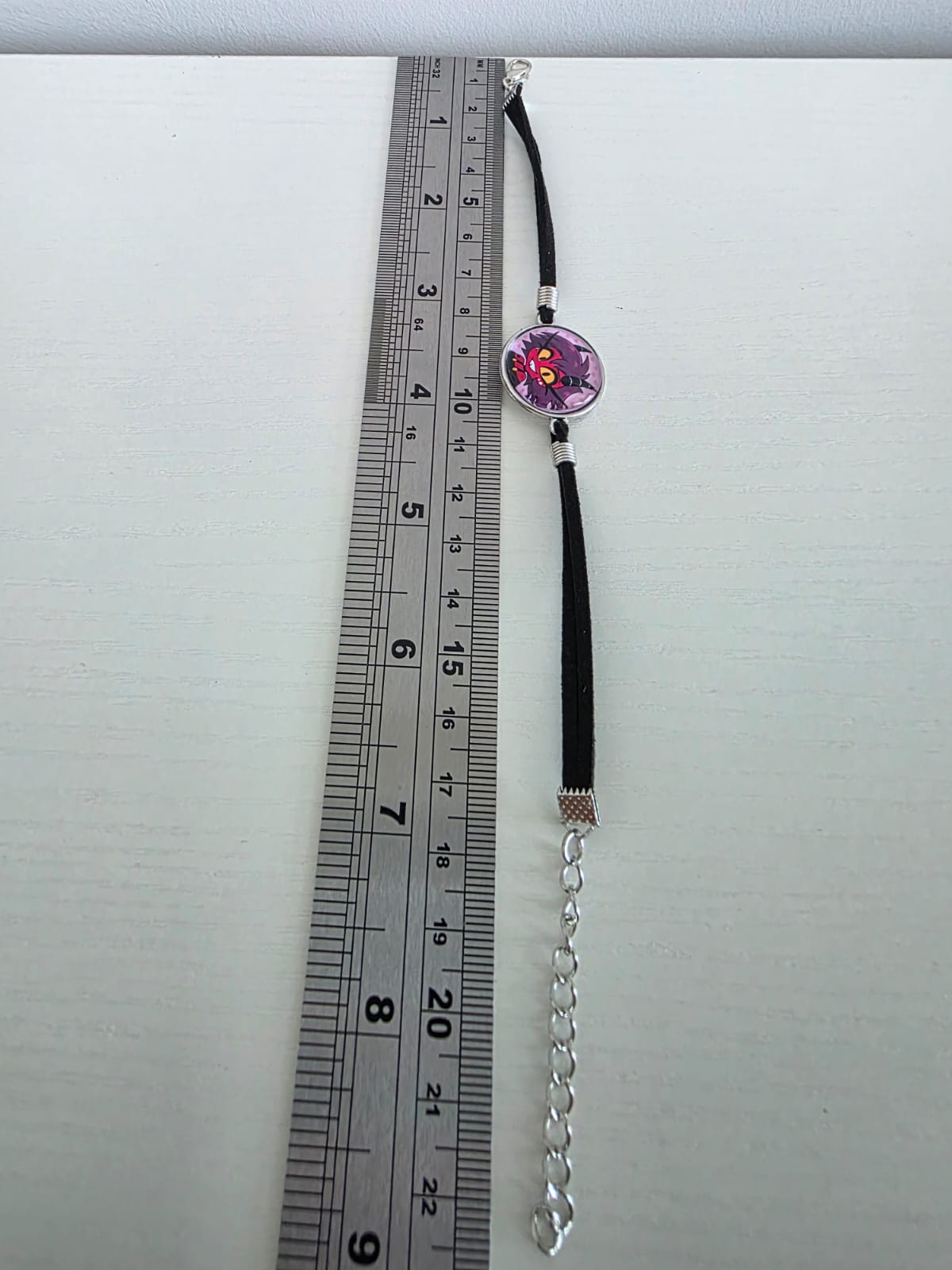 Helluva Boss Inspired Millie 20mm Faux Suede Adjustable Bracelet