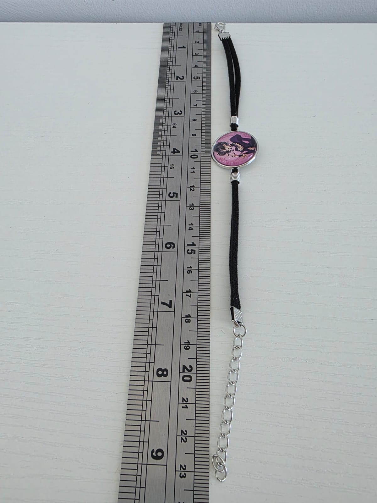 Cinderella Inspired Hellverse Stepmother 20mm Faux Suede Adjustable Bracelet
