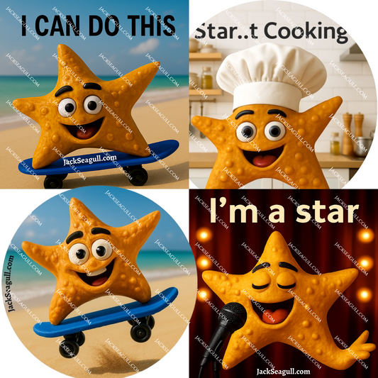 Lana: The Daredevil Starfish  -  3 inch Die-Cut Sticker Pack