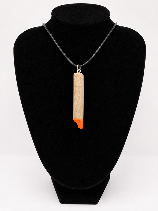 Driftwood pendant necklace featuring art painted style design