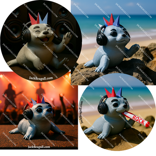 Spike: The Punk Rock Seal  -  3 inch Die-Cut Sticker Pack