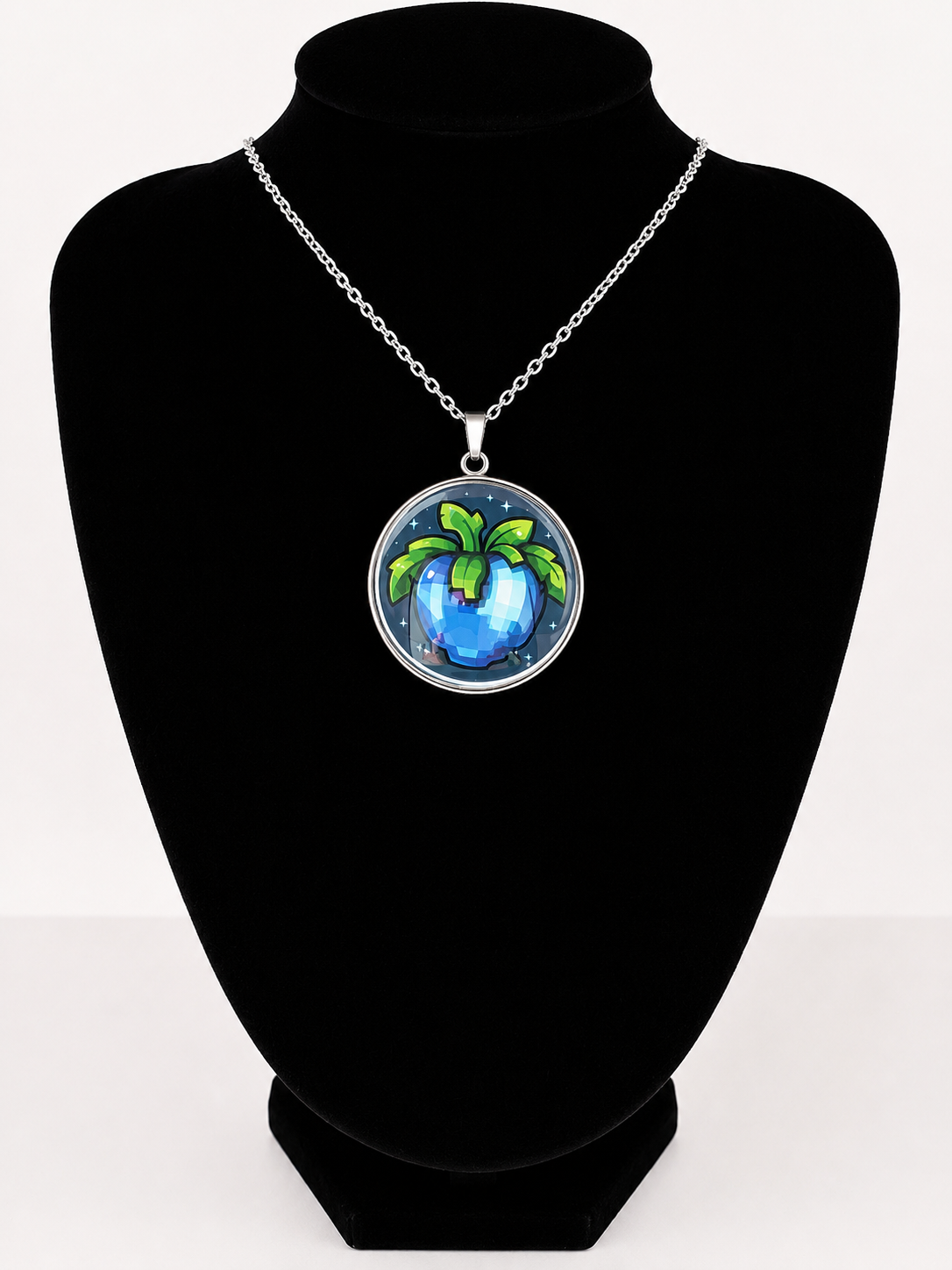 Stardew Valley Inspired Ancient Fruit 30 mm Pendant Stainless Steel Necklace