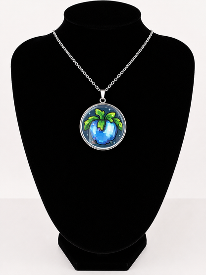 Stardew Valley Inspired Ancient Fruit 30 mm Pendant Stainless Steel Necklace
