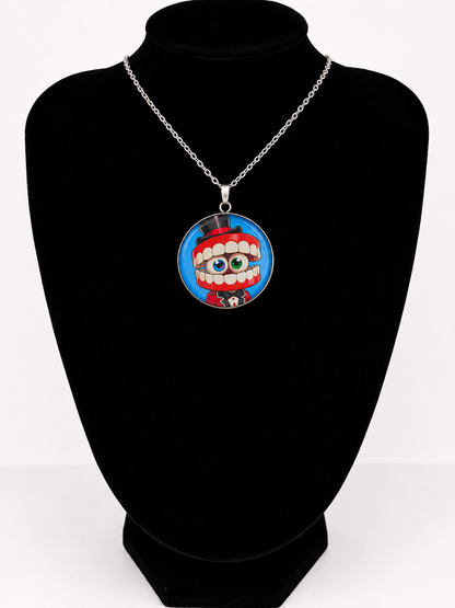 The Amazing Digital Circus Inspired Caine 30 mm Pendant Stainless Steel Necklace