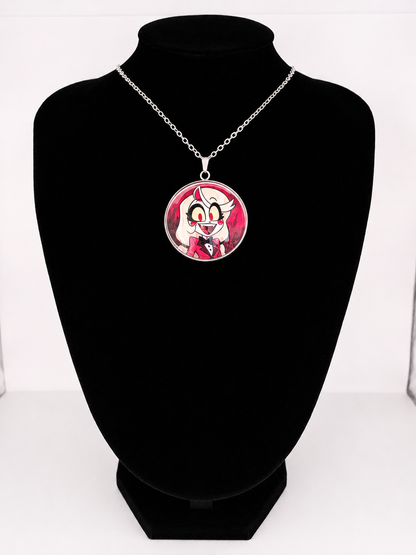 Hazbin Hotel Inspired Charlie Morningstar 30 mm Pendant Stainless Steel Necklace