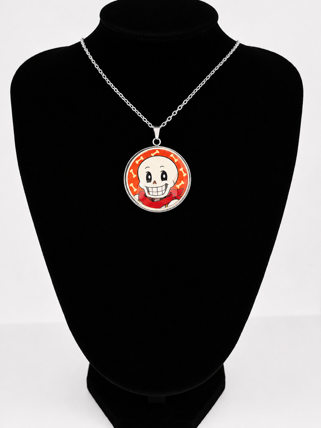 Undertale Inspired Papyrus 30 mm Pendant Stainless Steel 20 inch Necklace